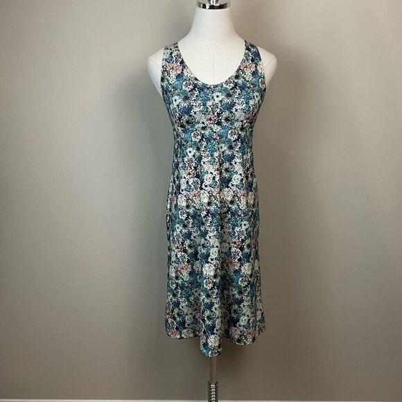 Patagonia Magnolia Spring Dress in Furnai Floral Neo Navy Sz S Sleeveless Knit - Picture 2 of 11